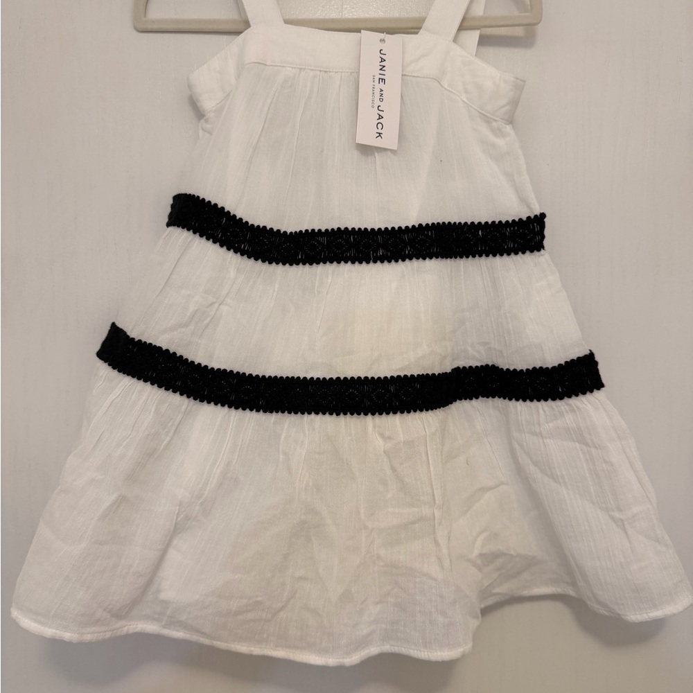 Janie and Jack White Dress with Black Accents
